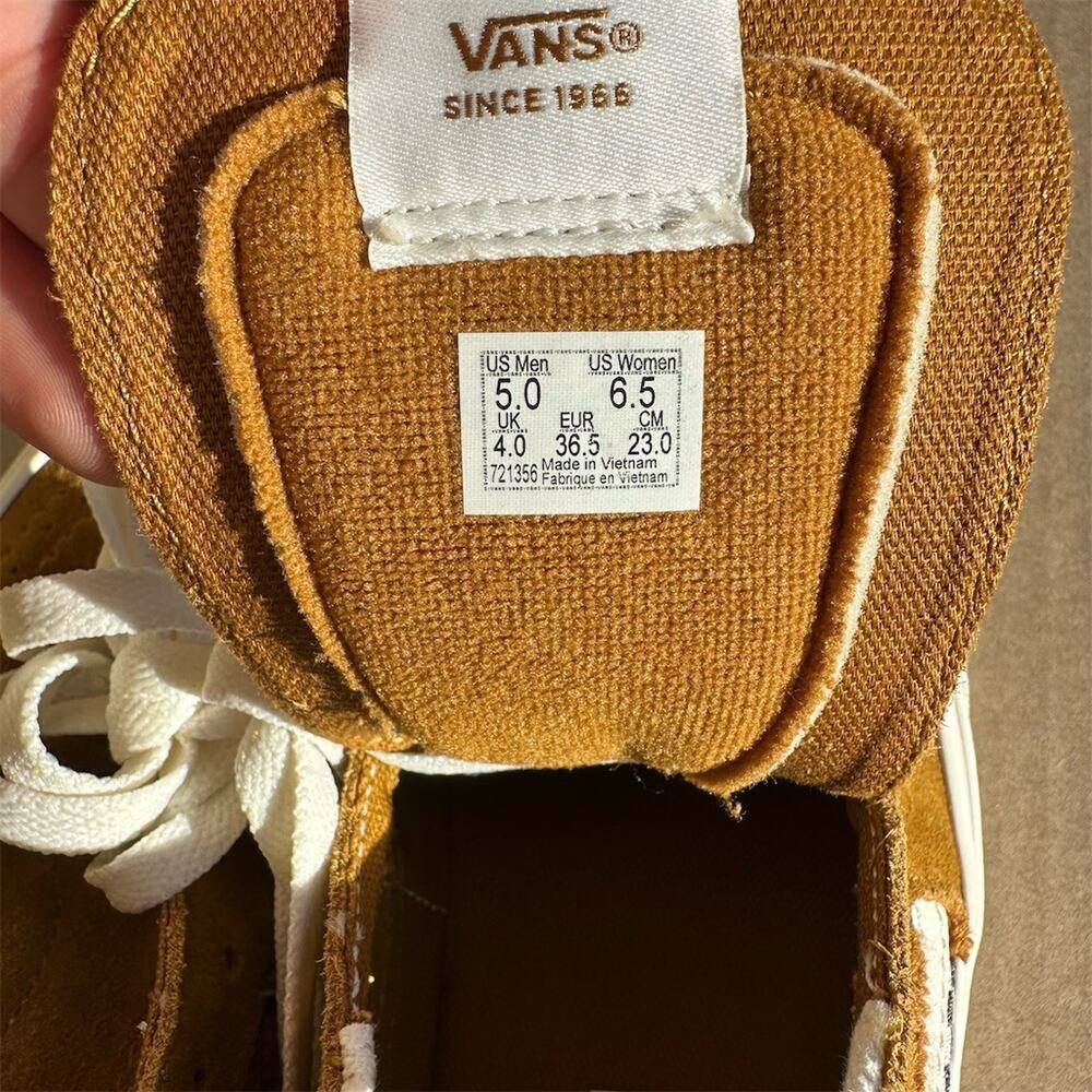Vans Sk8-Hi Tapered High Top Sneakers Tufted Check Brown Womens 6.5 Mens 5 - Picture 8 of 10